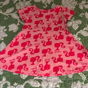 Barbie Patterned Pink Dress for Toddlers